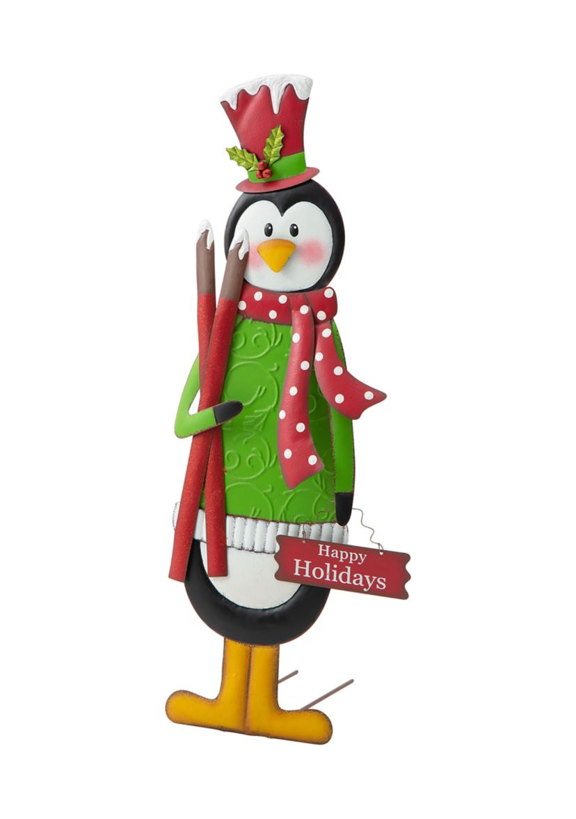 Metal Penguin Yardstake or Standing Décor or Wall Décor