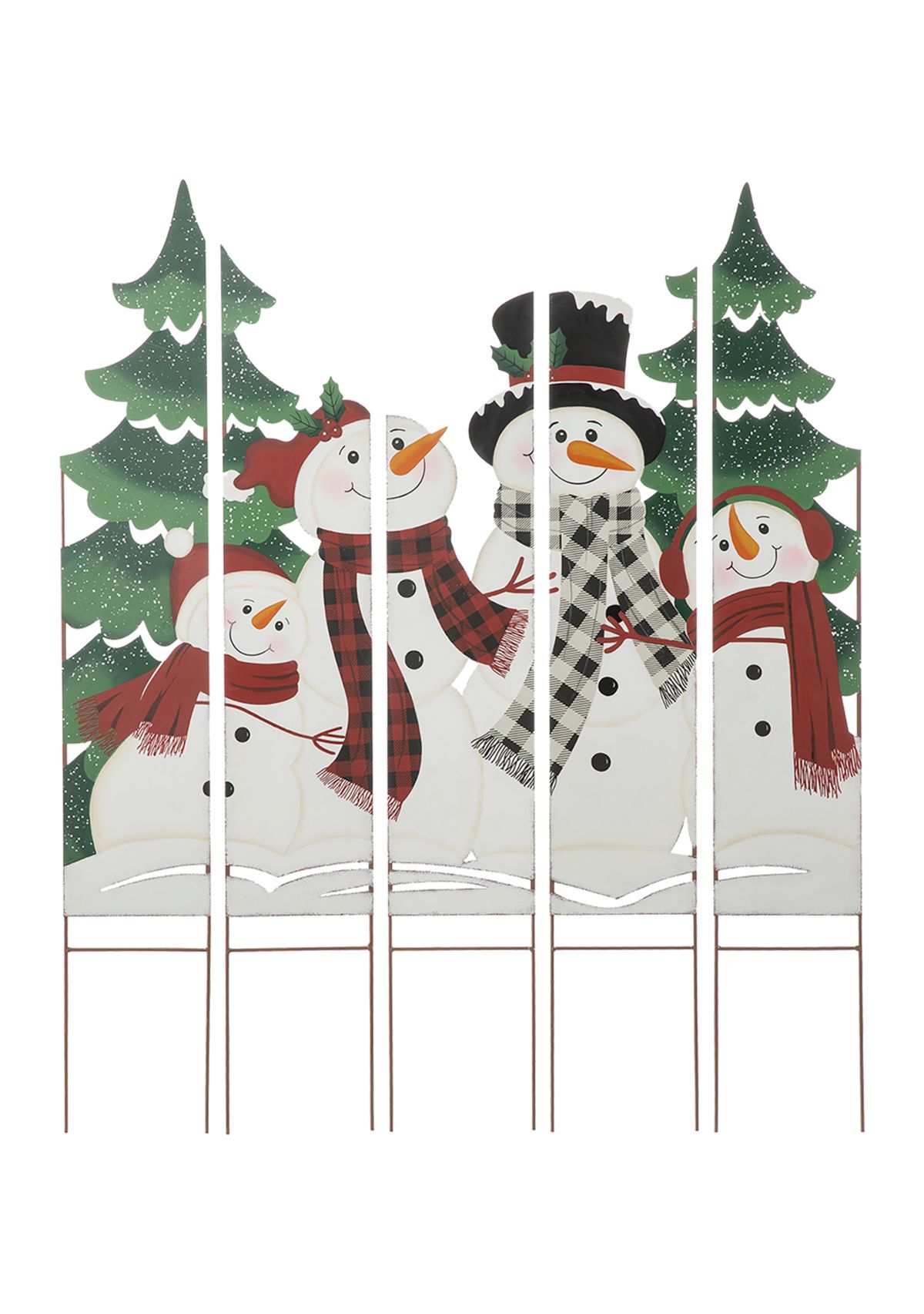 Metal Snowman Family Combo Yard Stake