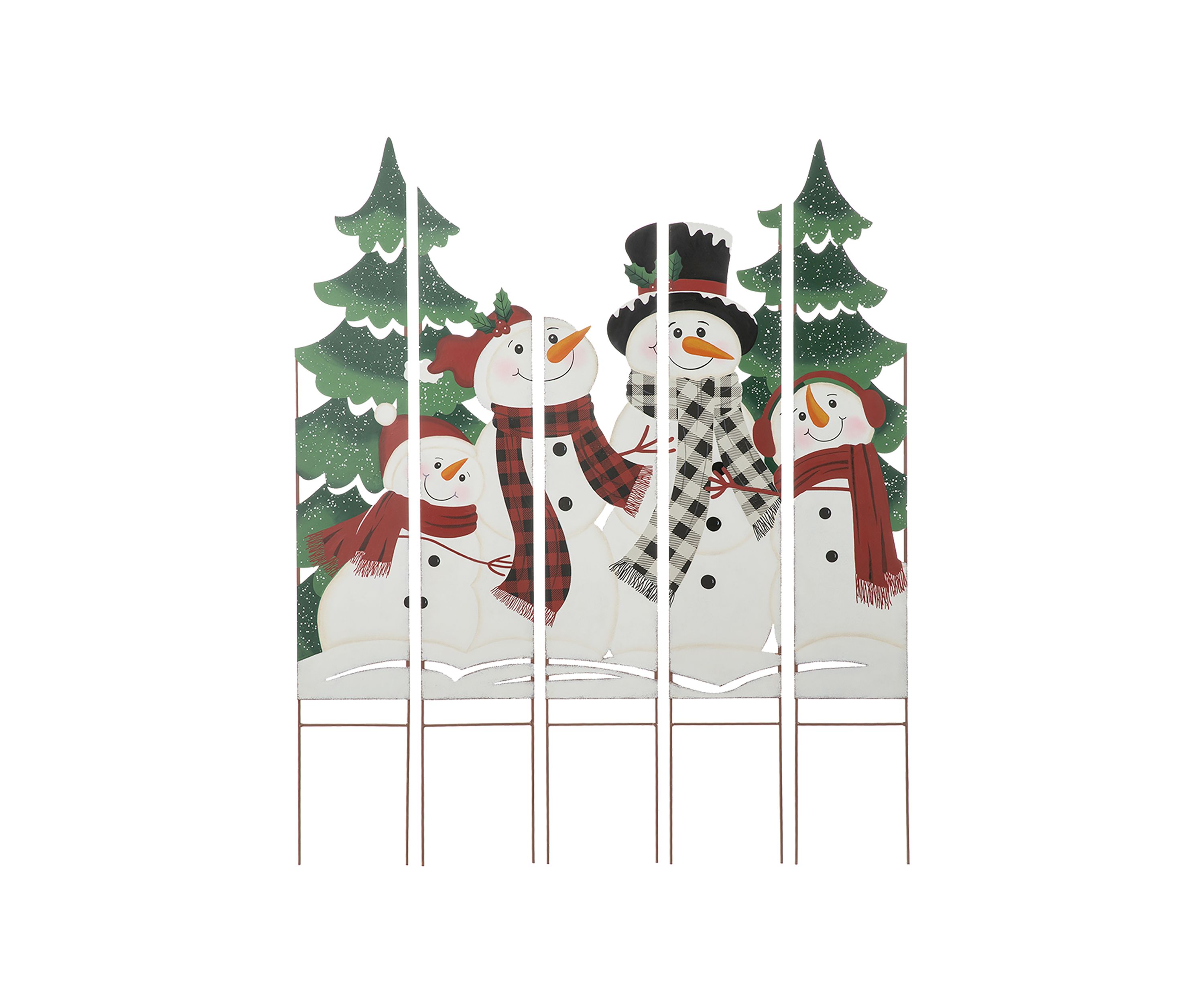Metal Snowman Family Combo Yard Stake
