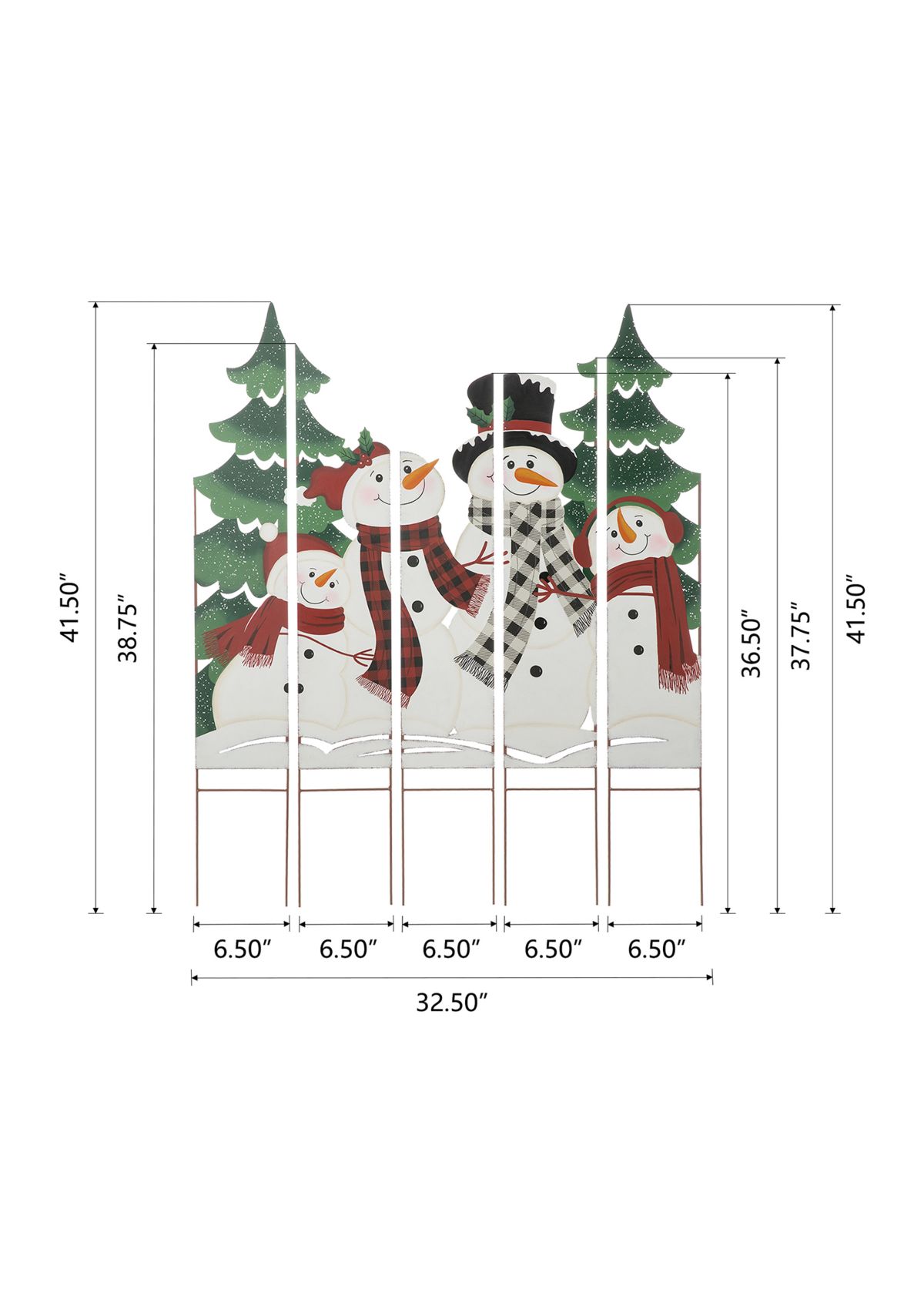 Metal Snowman Family Combo Yard Stake