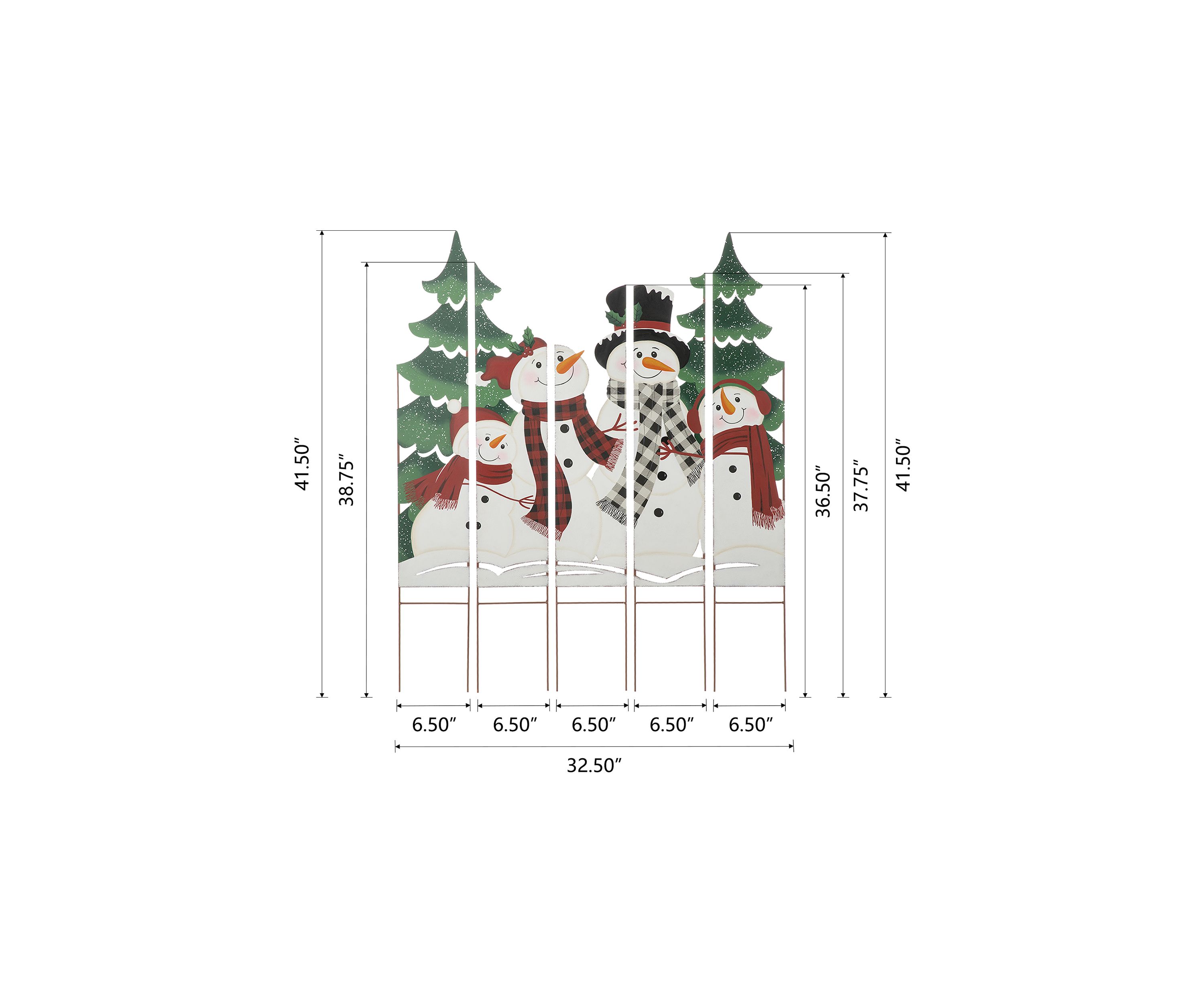Metal Snowman Family Combo Yard Stake