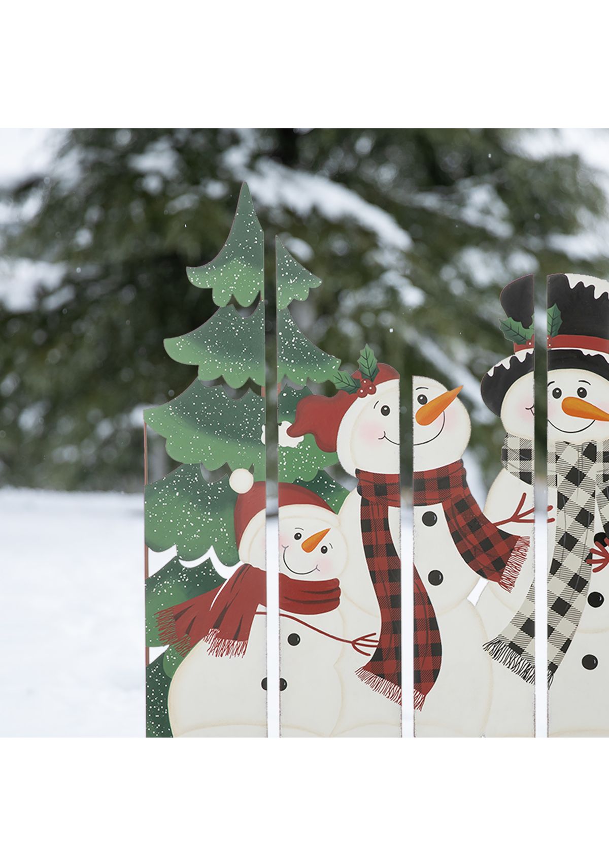 Metal Snowman Family Combo Yard Stake