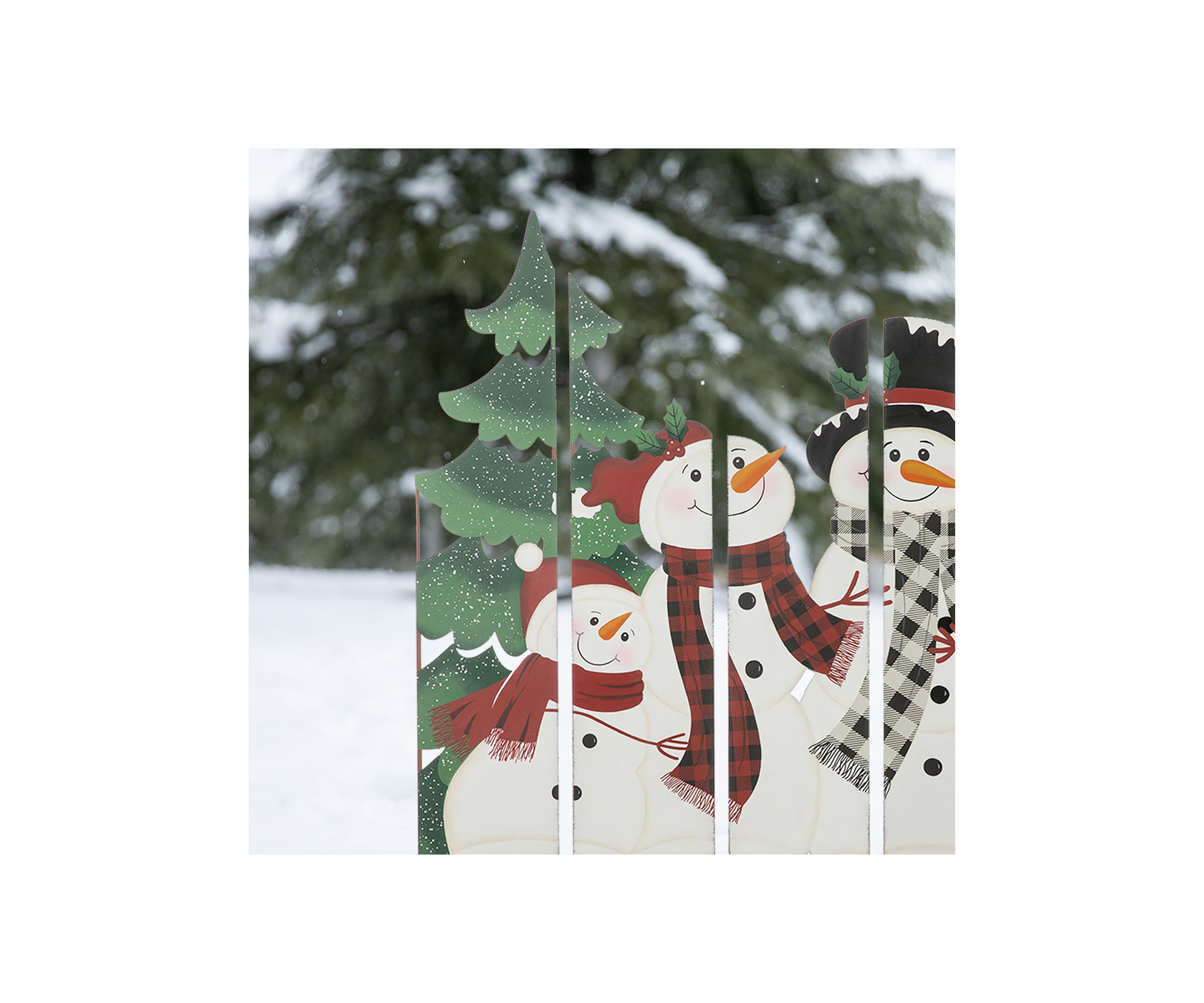 Metal Snowman Family Combo Yard Stake