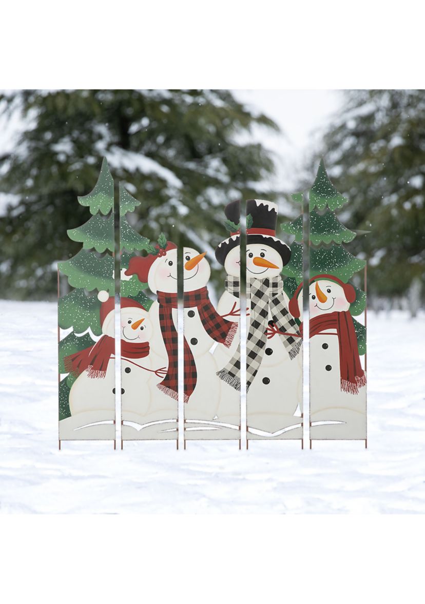 Metal Snowman Family Combo Yard Stake