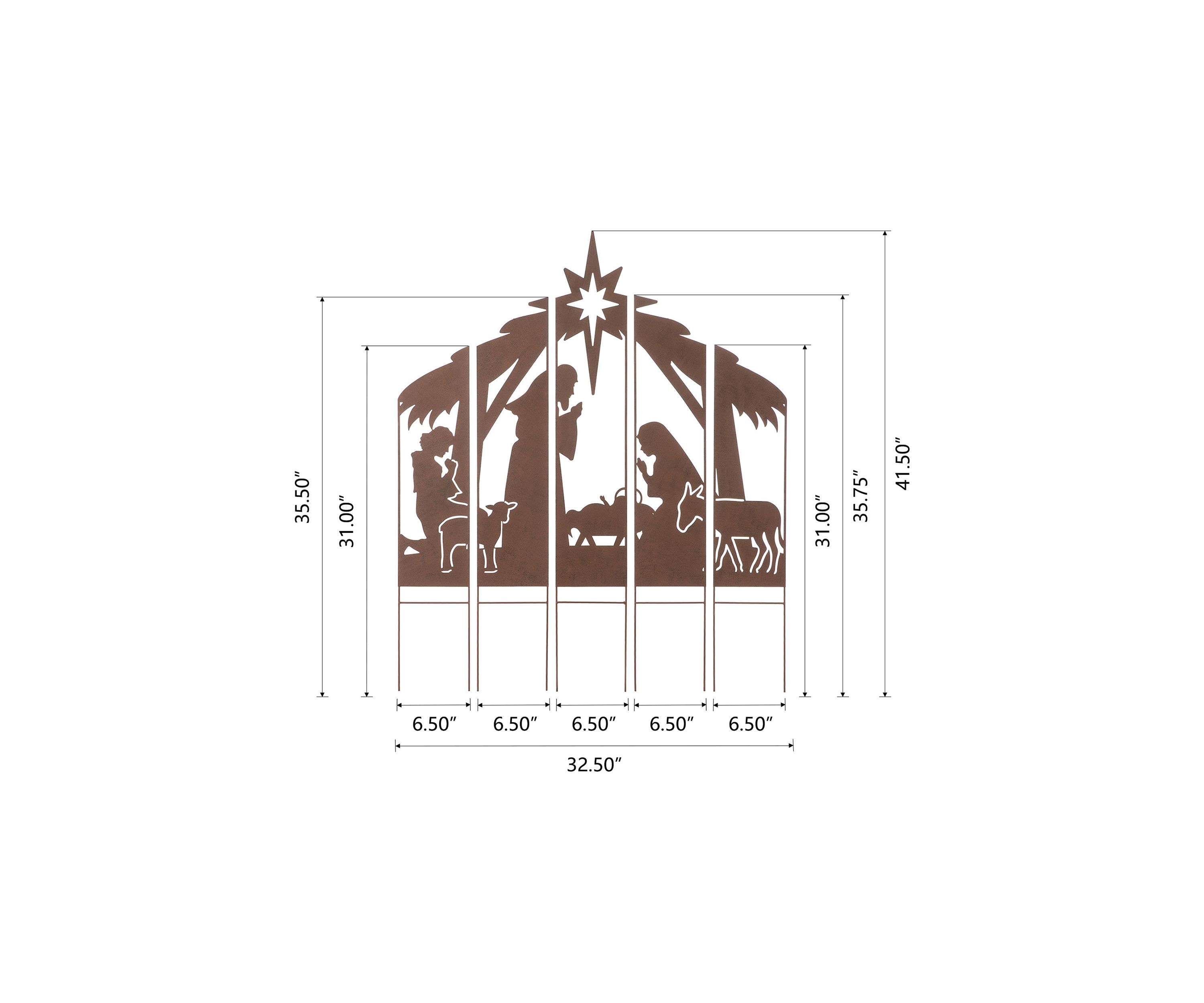 Metal Nativity Combo Yard Stake