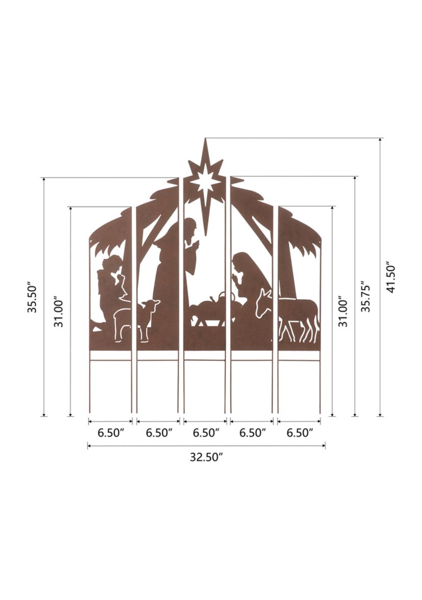 Metal Nativity Combo Yard Stake