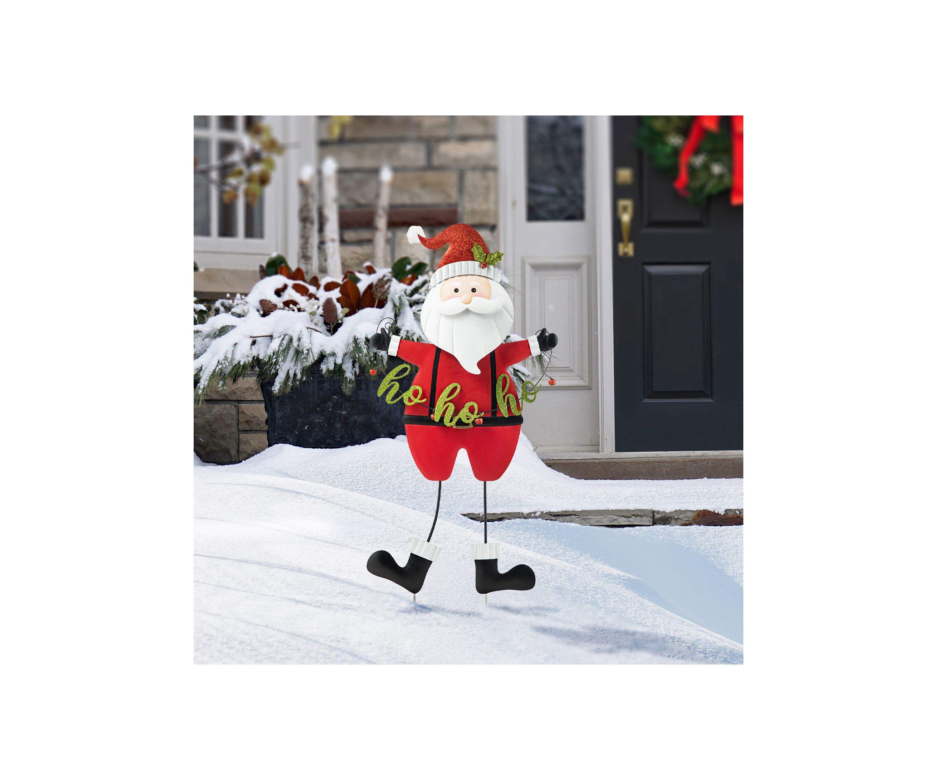 36-inchH Metal Santa HOHOHO Yard Stake(KD)