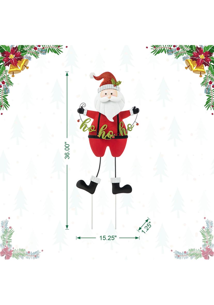 36-inchH Metal Santa HOHOHO Yard Stake(KD)