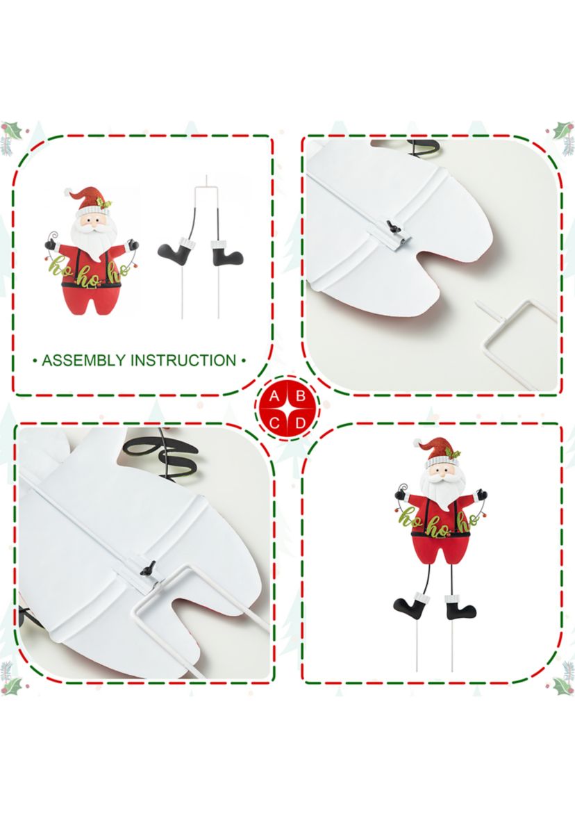 36-inchH Metal Santa HOHOHO Yard Stake(KD)