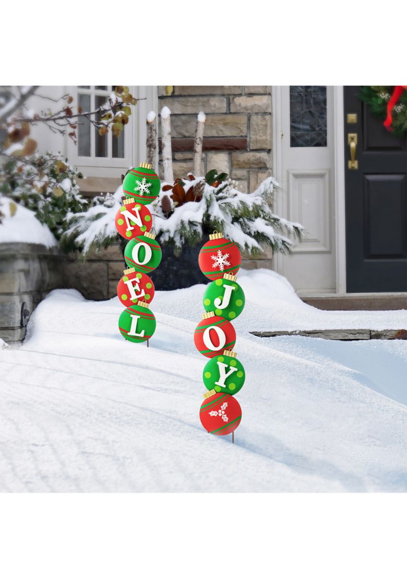 42-inchH Metal JOY Ornament Yard Stake or Wall Decor (KD, Two Function)