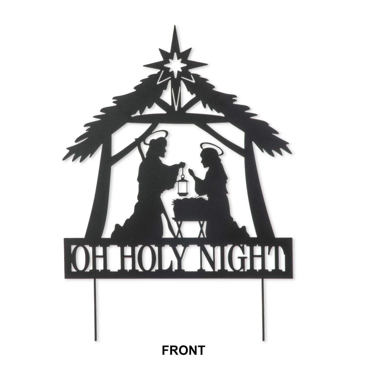 30"H Christmas Metal Silhouette Nativity Yard Stake or Wall Décor(KD,Two Function)