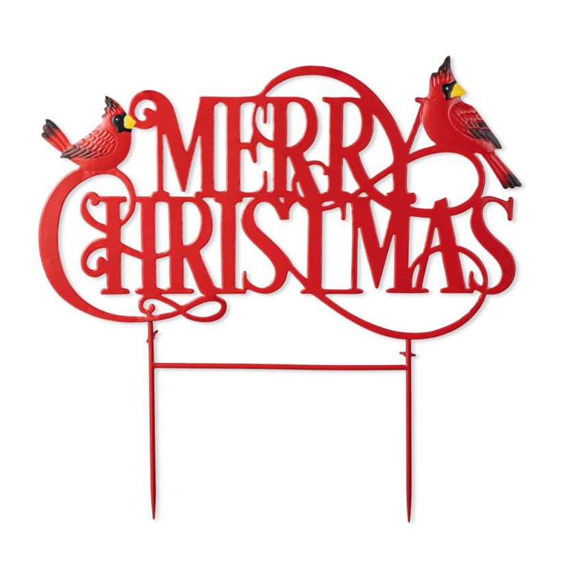 24L Metal Christmas "MERRY CHRISTMAS"  Yard Stake(KD)