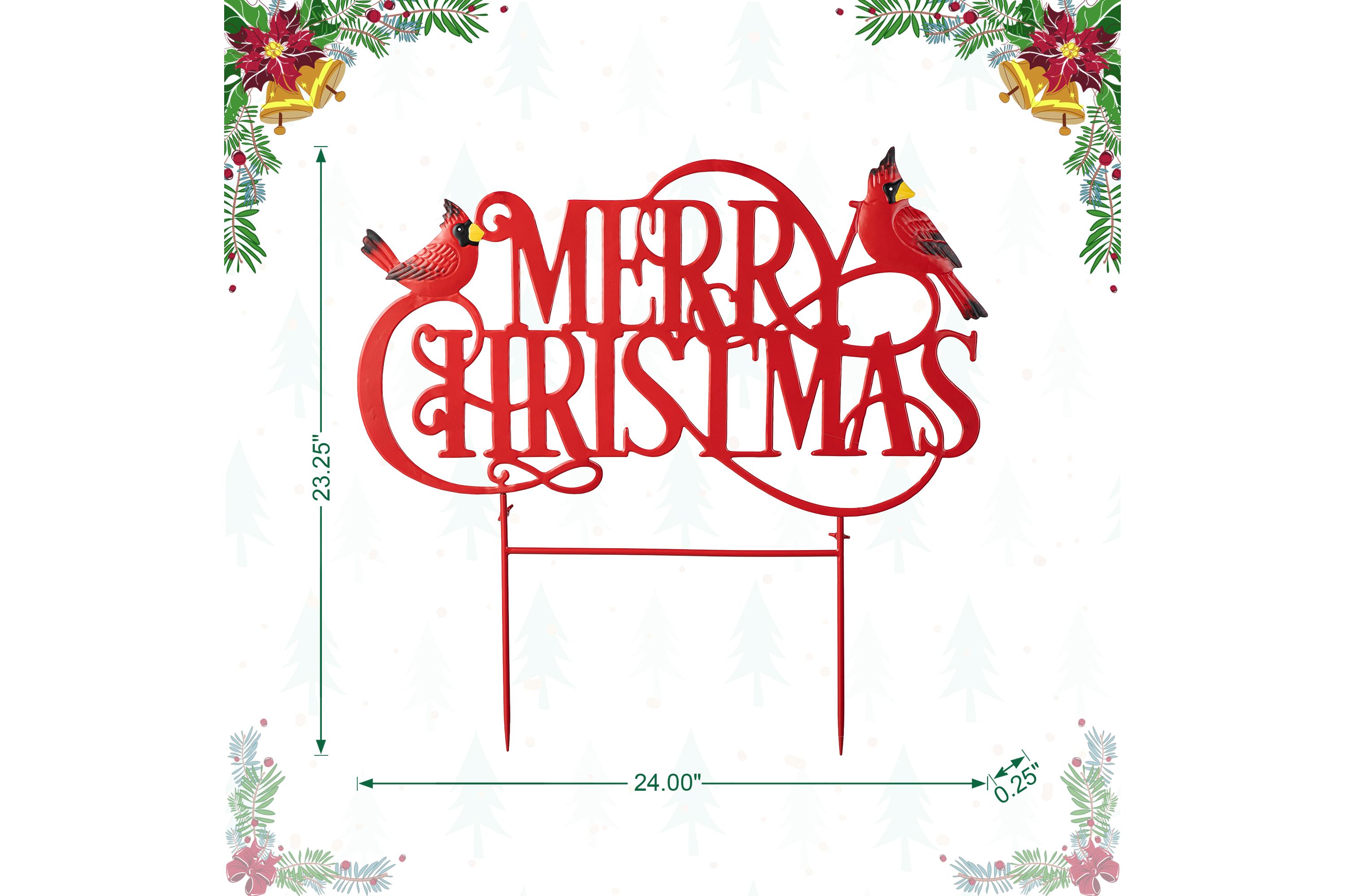 24L Metal Christmas "MERRY CHRISTMAS"  Yard Stake(KD)