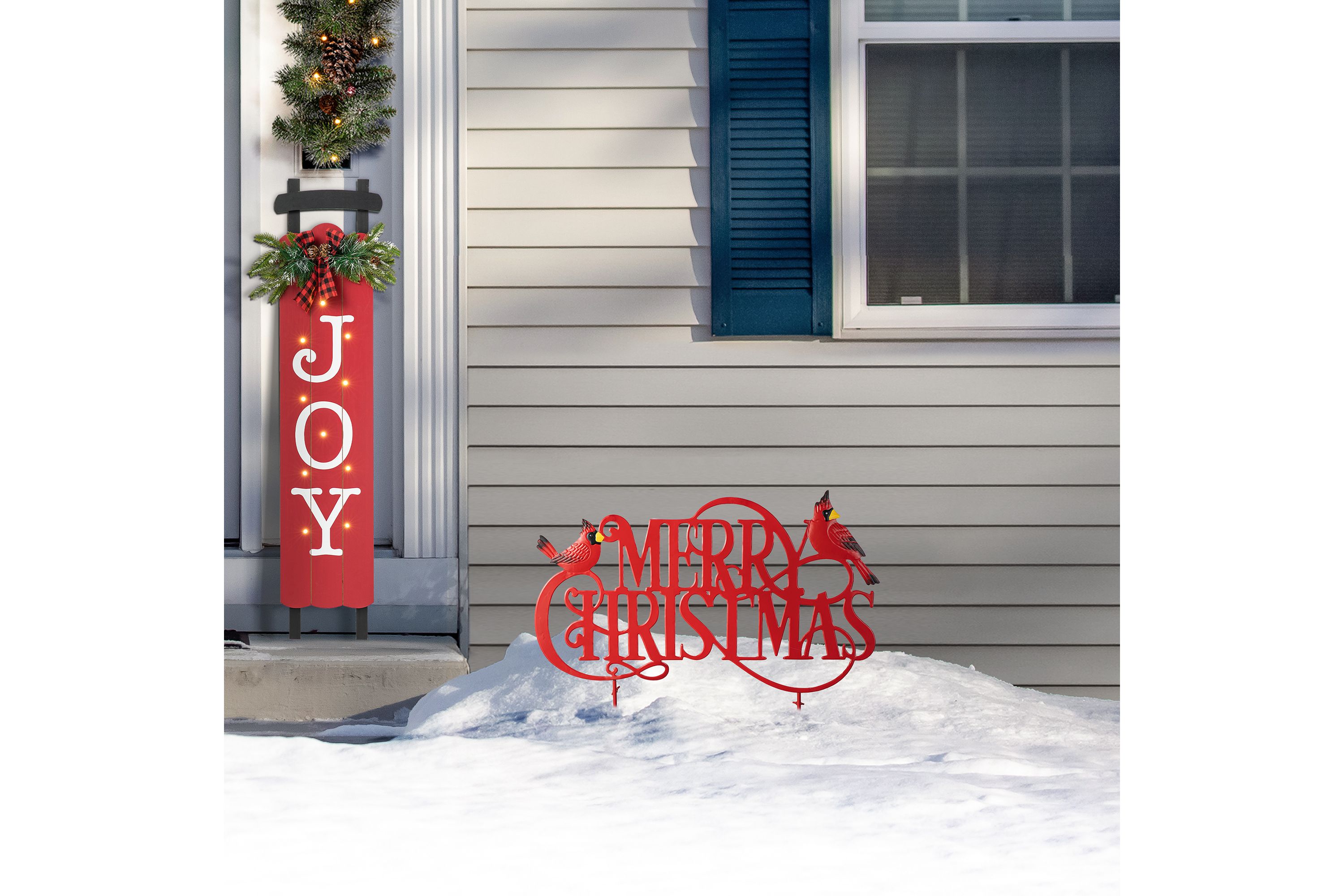 24L Metal Christmas "MERRY CHRISTMAS"  Yard Stake(KD)
