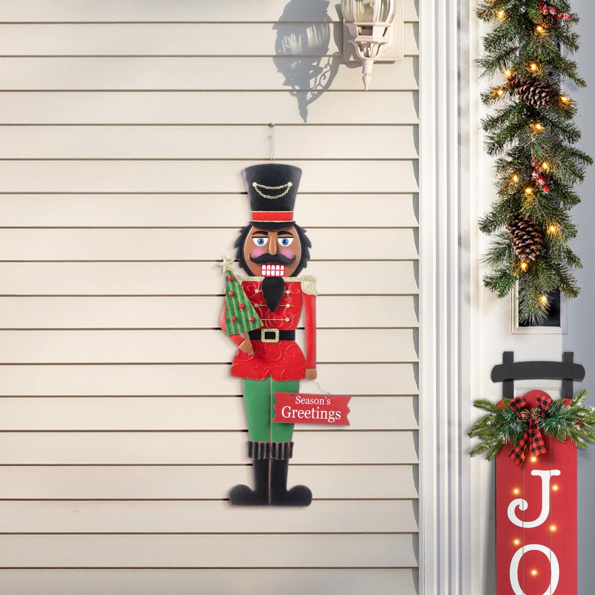 36"H Christmas Metal African Nutcracker Yardstake (KD)