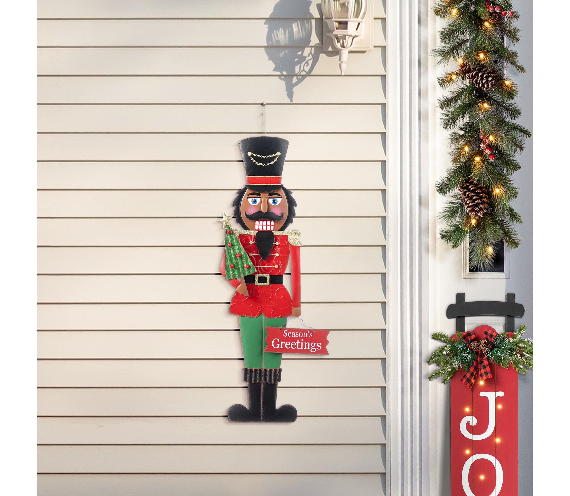 36"H Christmas Metal African Nutcracker Yardstake (KD)