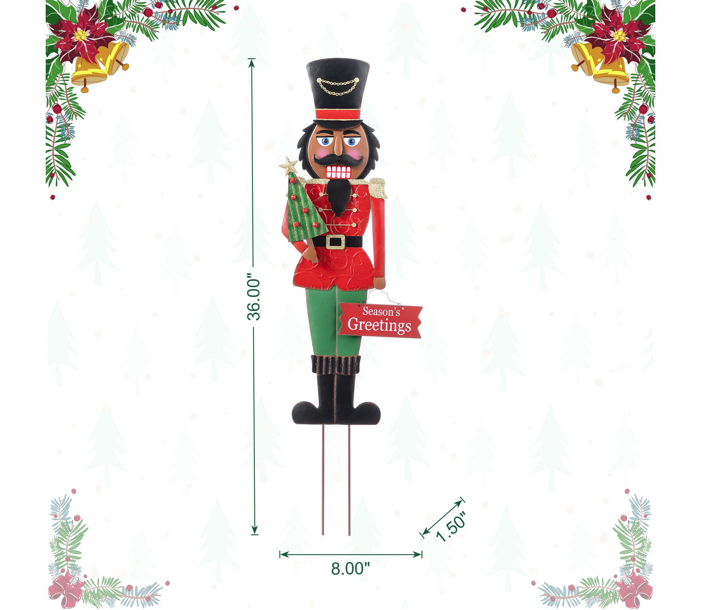 36"H Christmas Metal African Nutcracker Yardstake (KD)