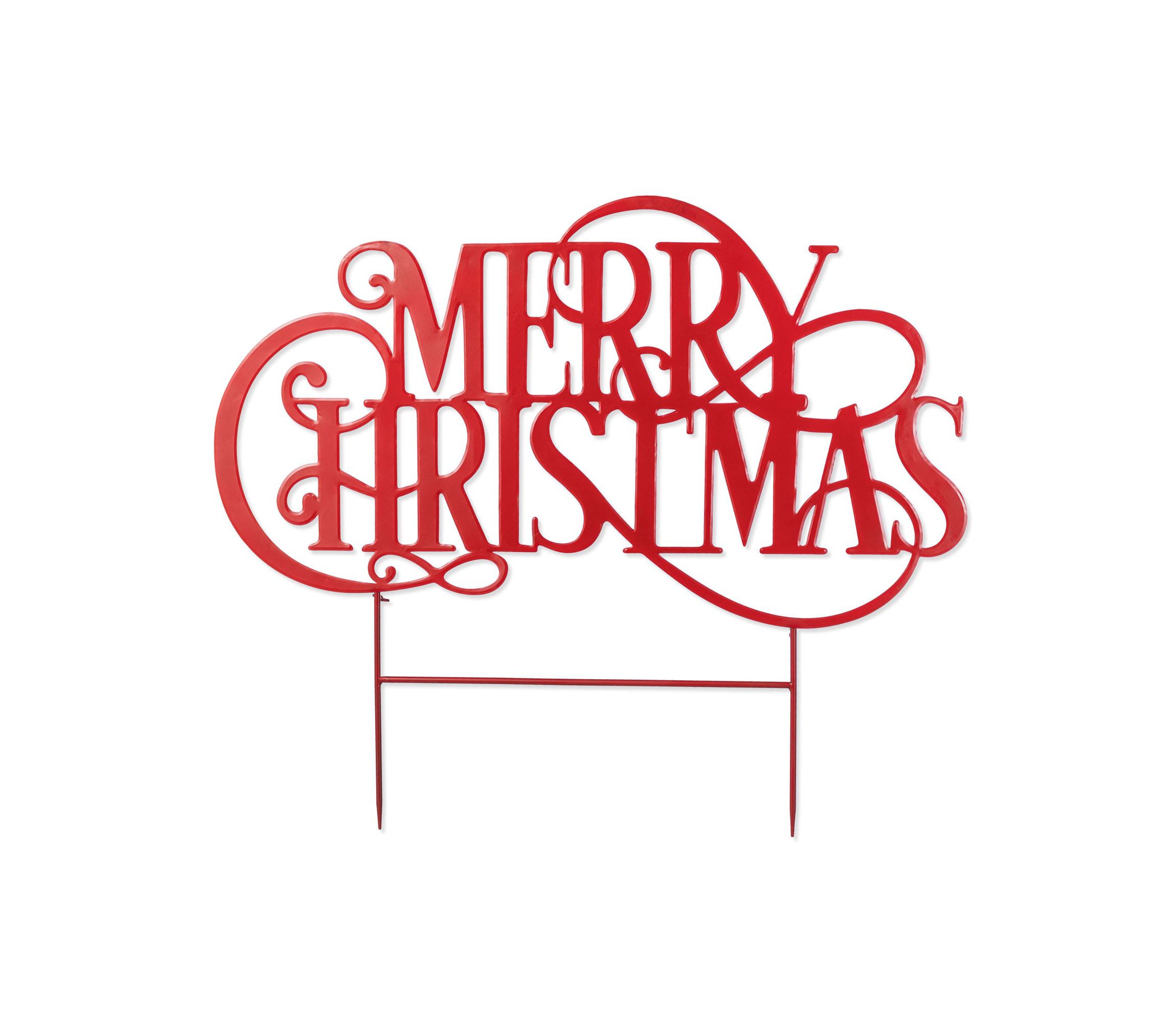 36L Oversized Metal Christmas "MERRY CHRISTMAS"  Yard Stake(KD)