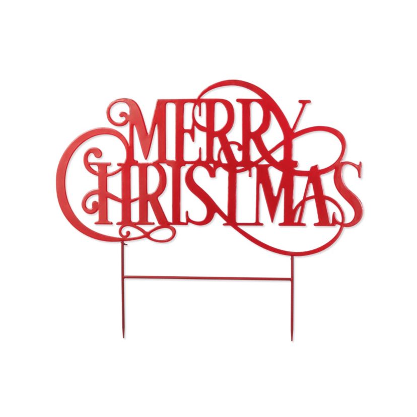 36L Oversized Metal Christmas "MERRY CHRISTMAS"  Yard Stake(KD)