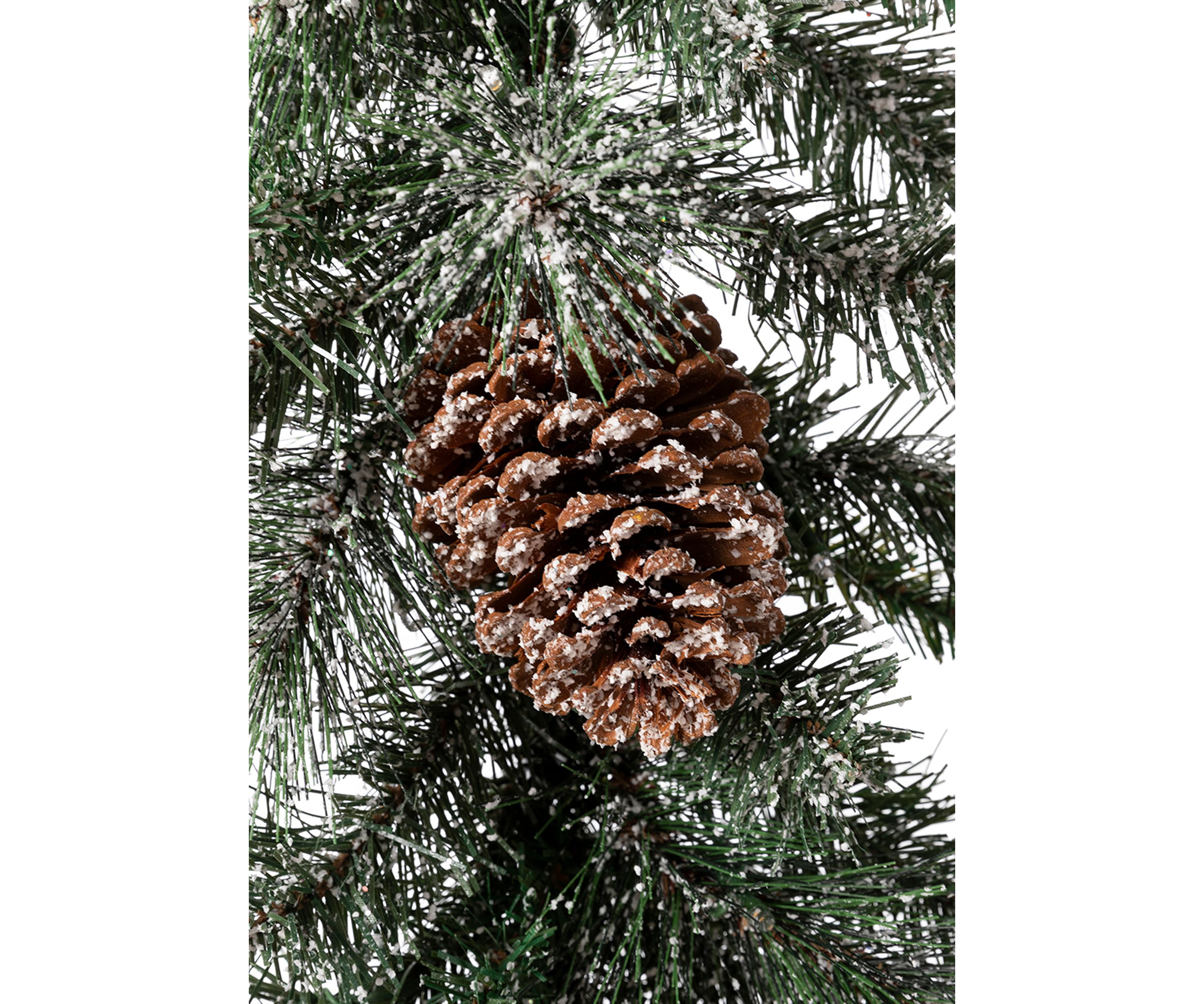 Pre-Lit Glittered Pine Cone Christmas Garland with Warm White LED Lights