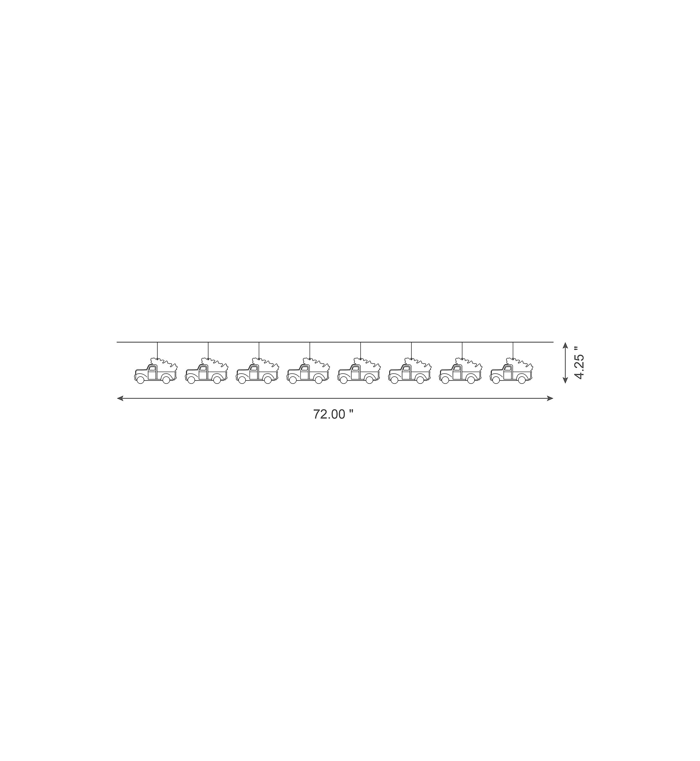 2 Pack Metal Red Truck Garland