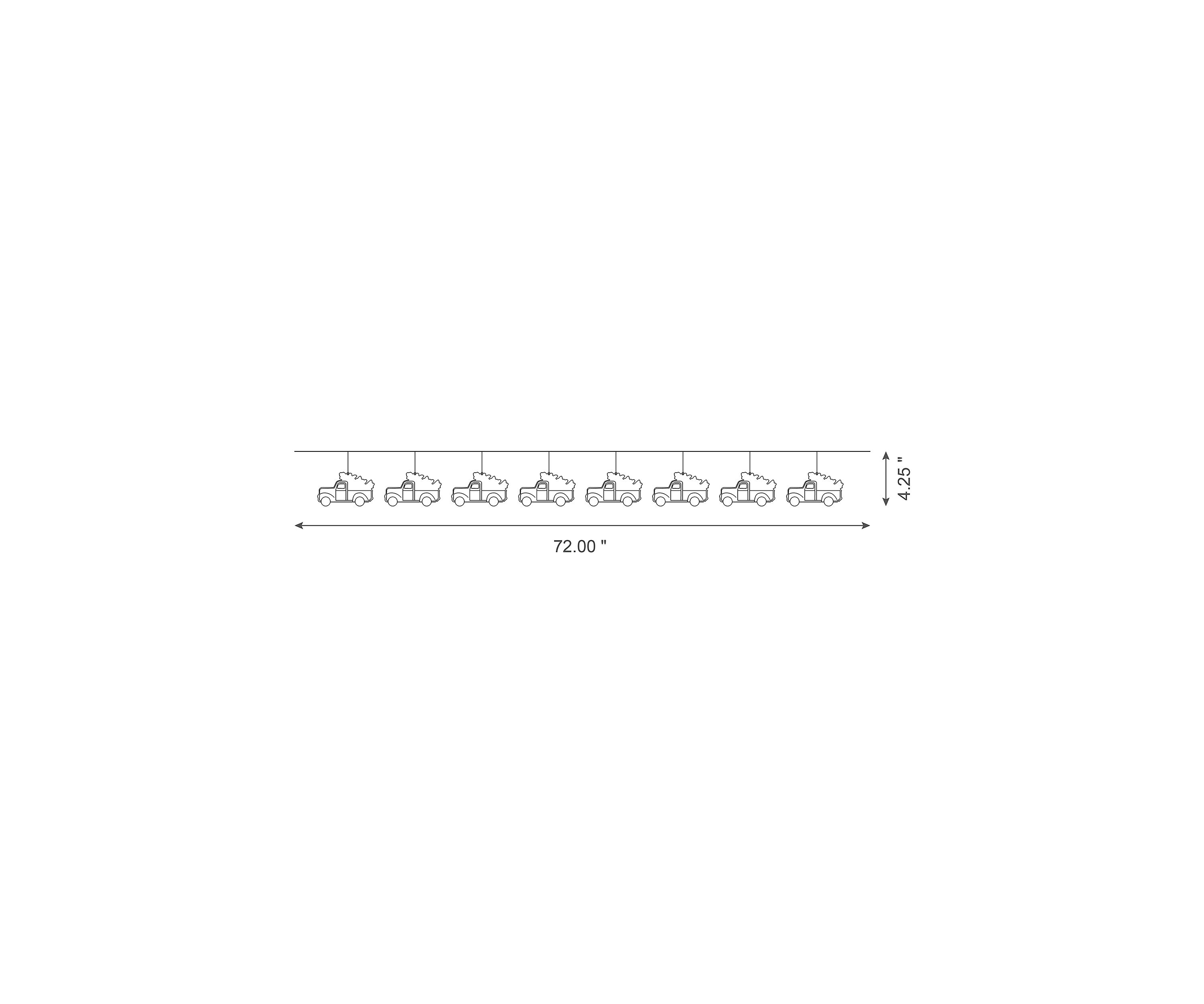 2 Pack Metal Red Truck Garland