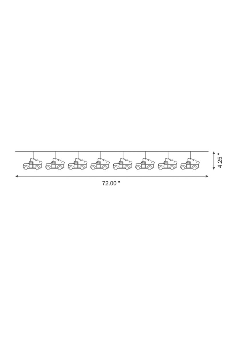 2 Pack Metal Red Truck Garland