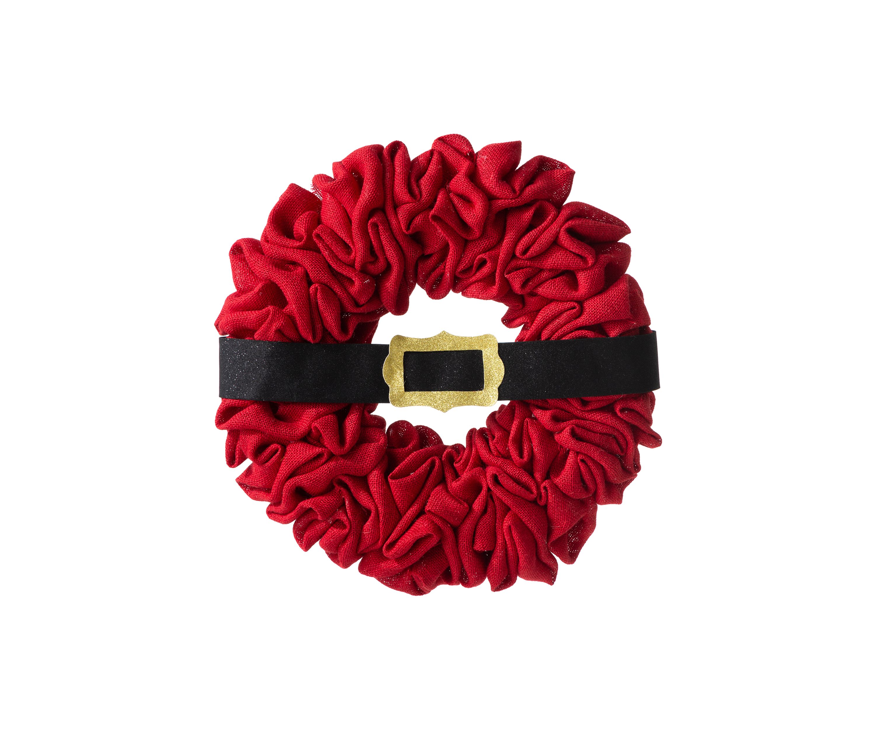 Christmas Red With Belt Fabric Wreath