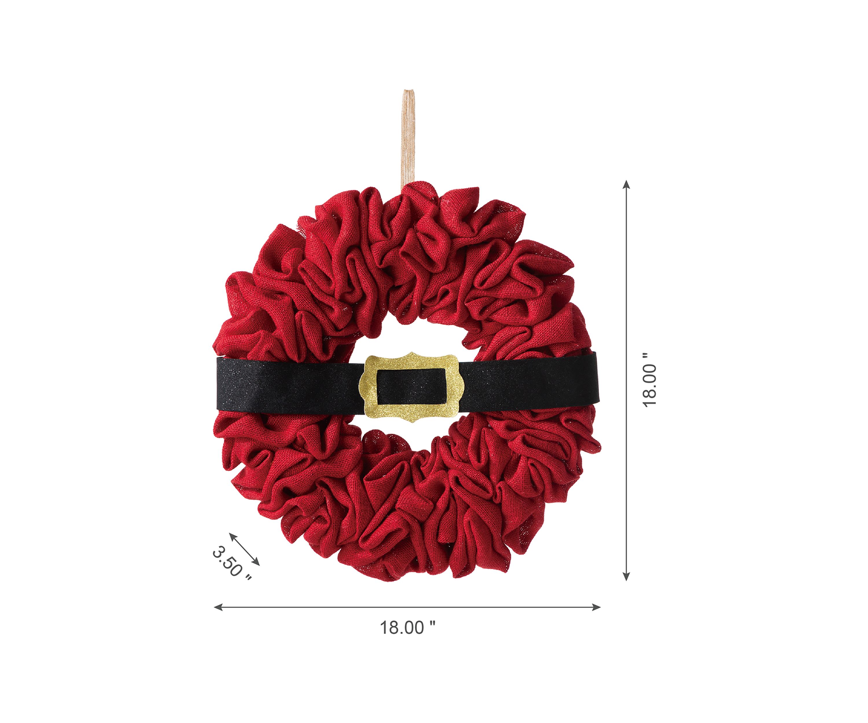Christmas Red With Belt Fabric Wreath