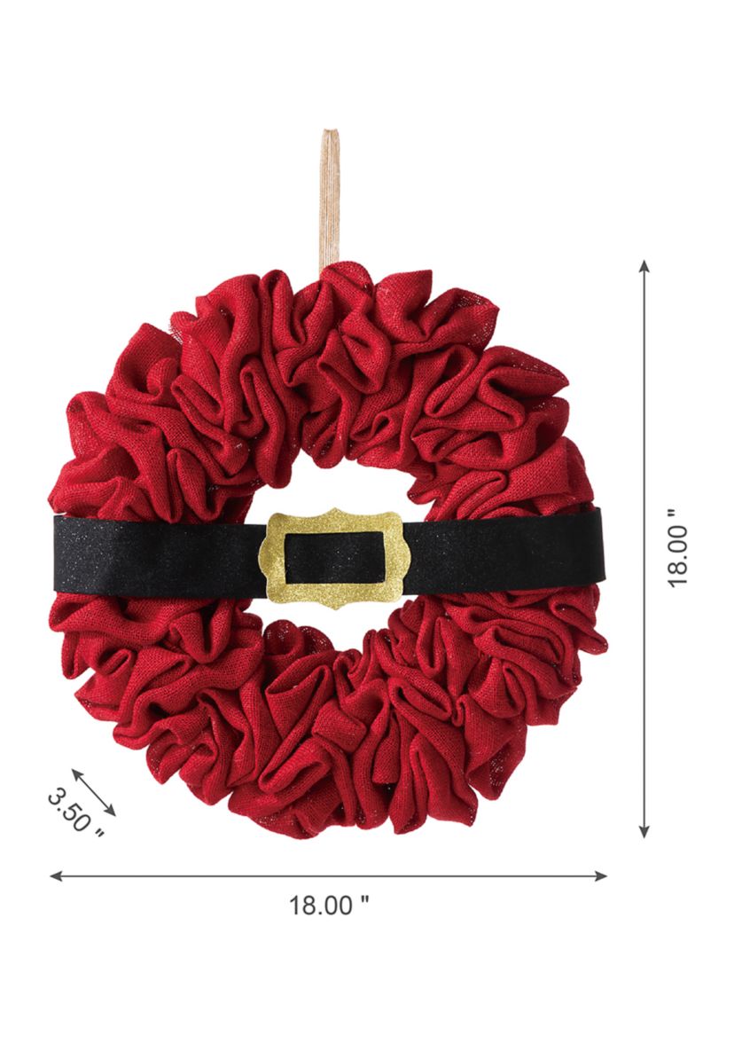 Christmas Red With Belt Fabric Wreath