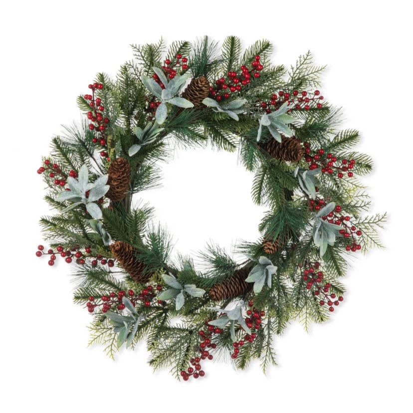 24"D Christmas Pinecone & Berry Wreath