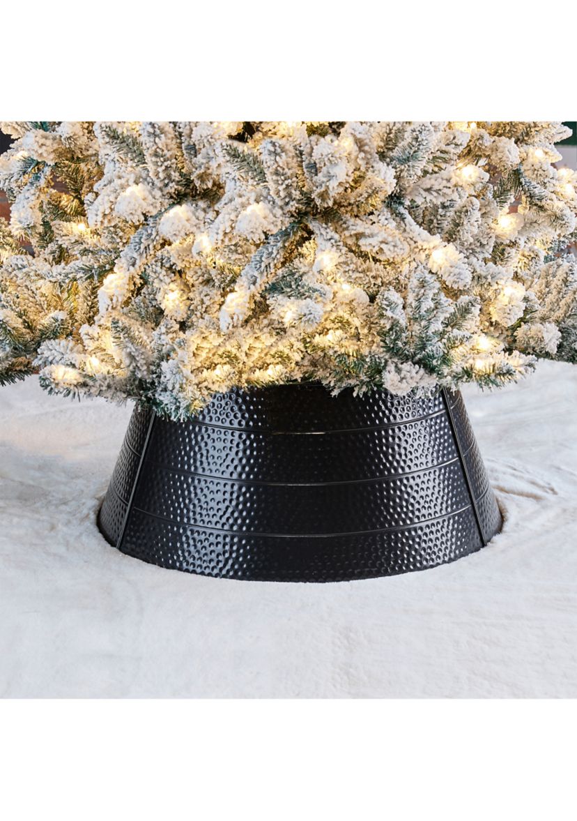 Black Hammered Metal Tree Collar