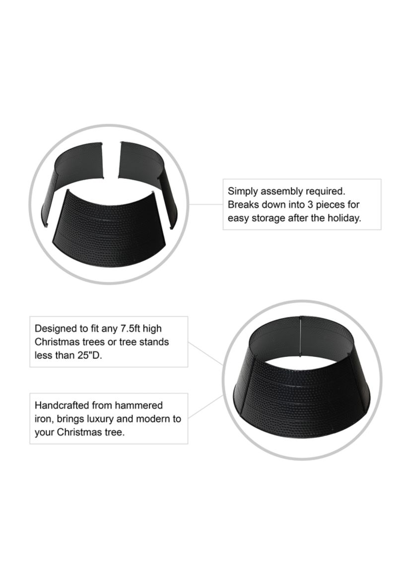 Black Hammered Metal Tree Collar