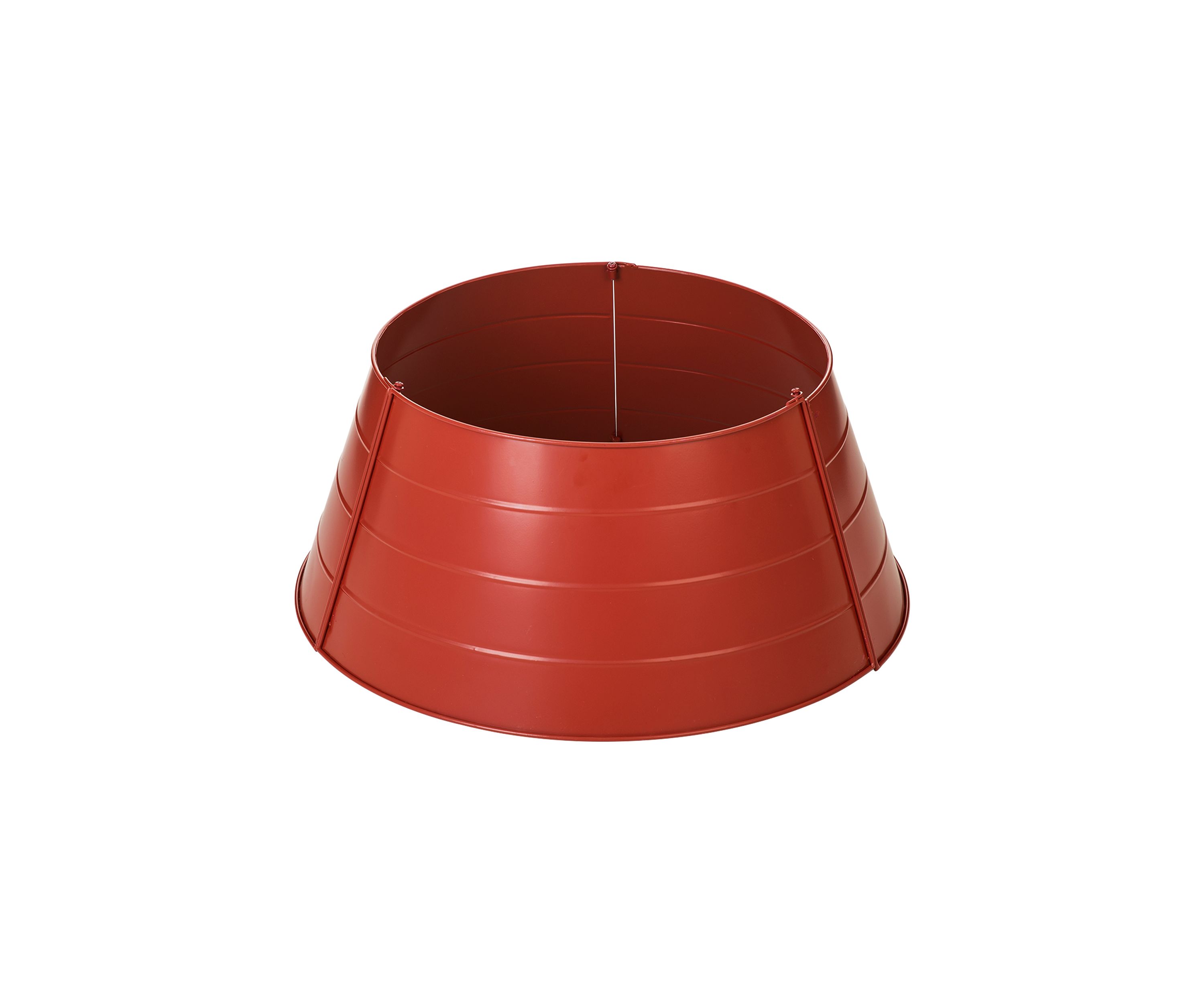 Christmas Painted Red Metal Tree Collar