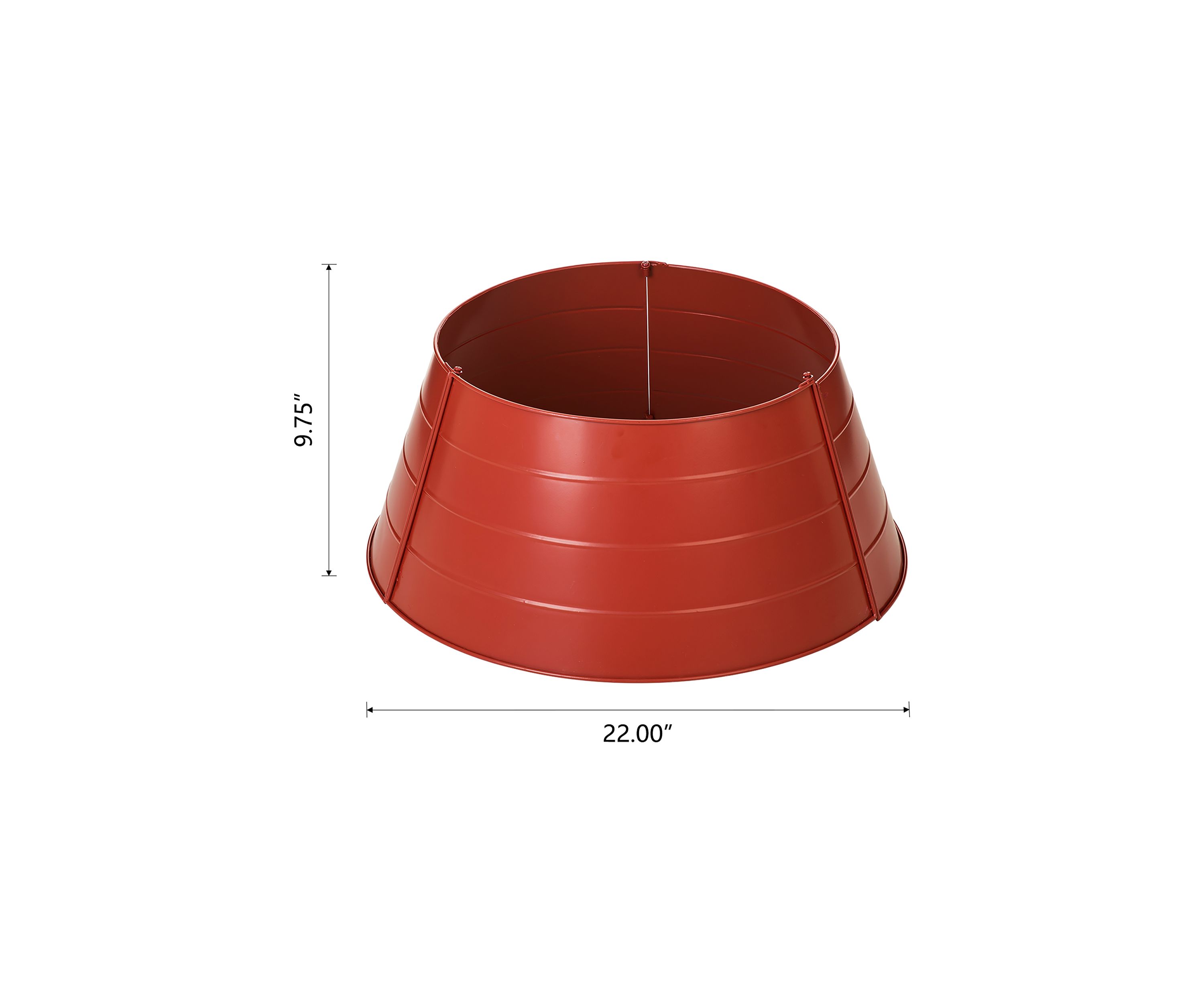 Christmas Painted Red Metal Tree Collar