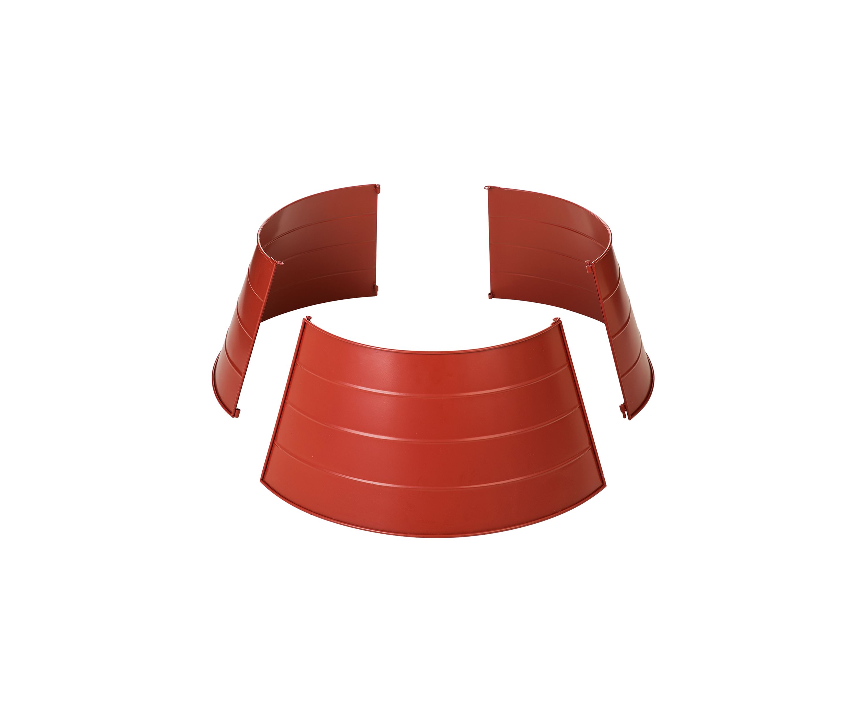 Christmas Painted Red Metal Tree Collar