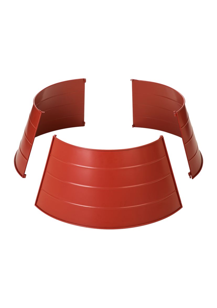 Christmas Painted Red Metal Tree Collar