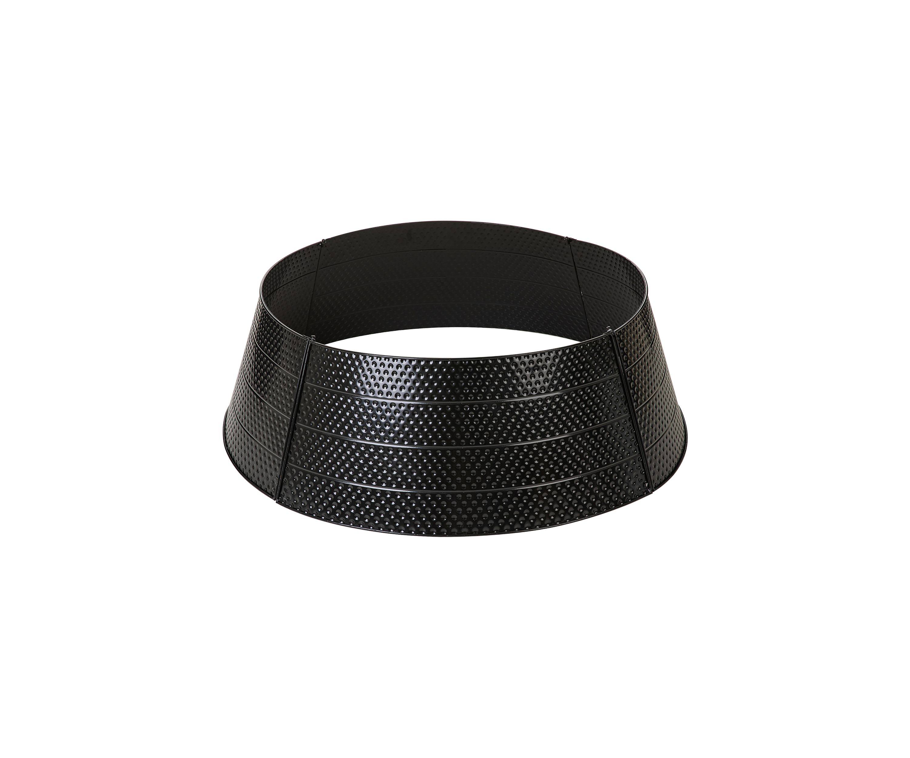 Christmas Black Hammered Metal Tree Collar