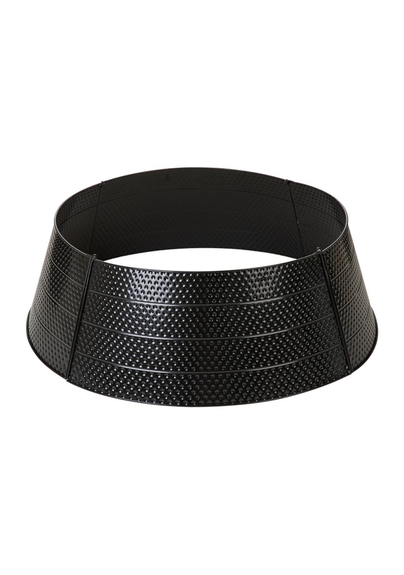 Christmas Black Hammered Metal Tree Collar