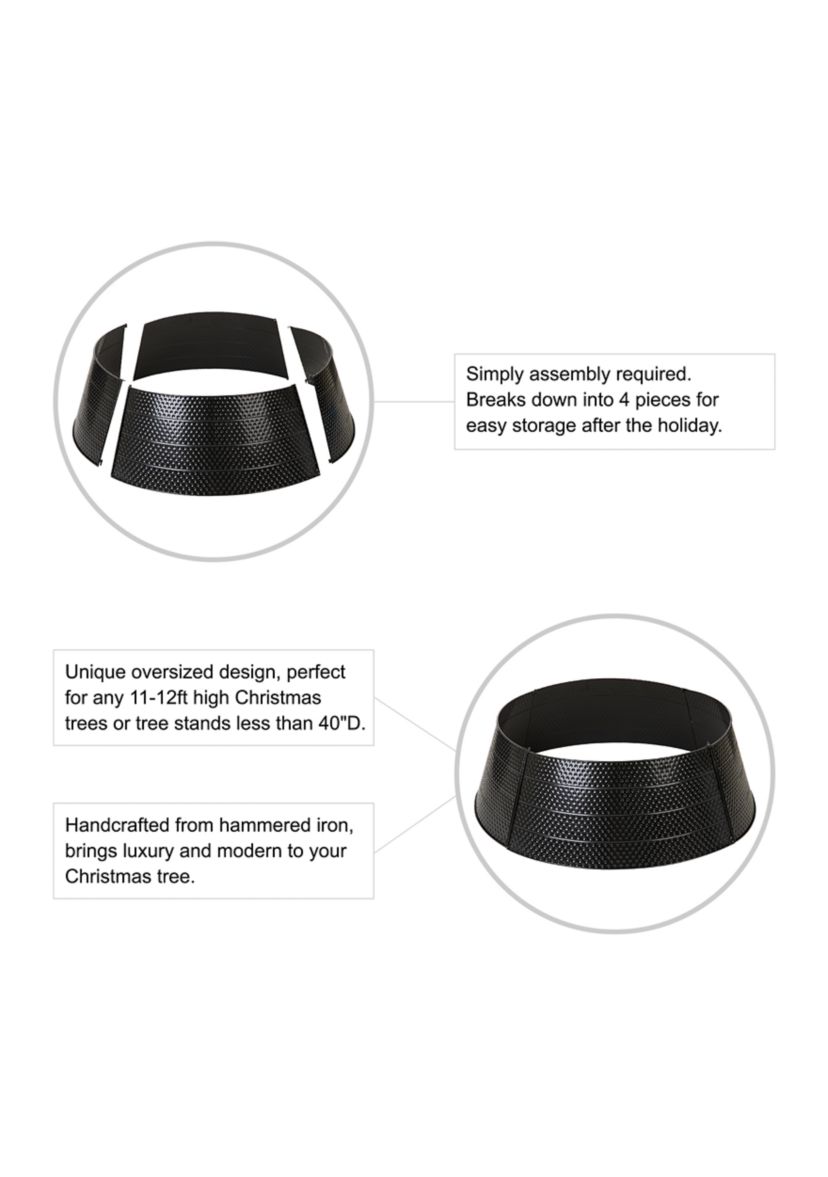 Christmas Black Hammered Metal Tree Collar