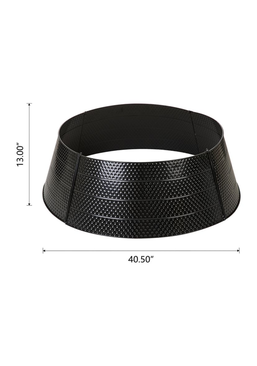 Christmas Black Hammered Metal Tree Collar