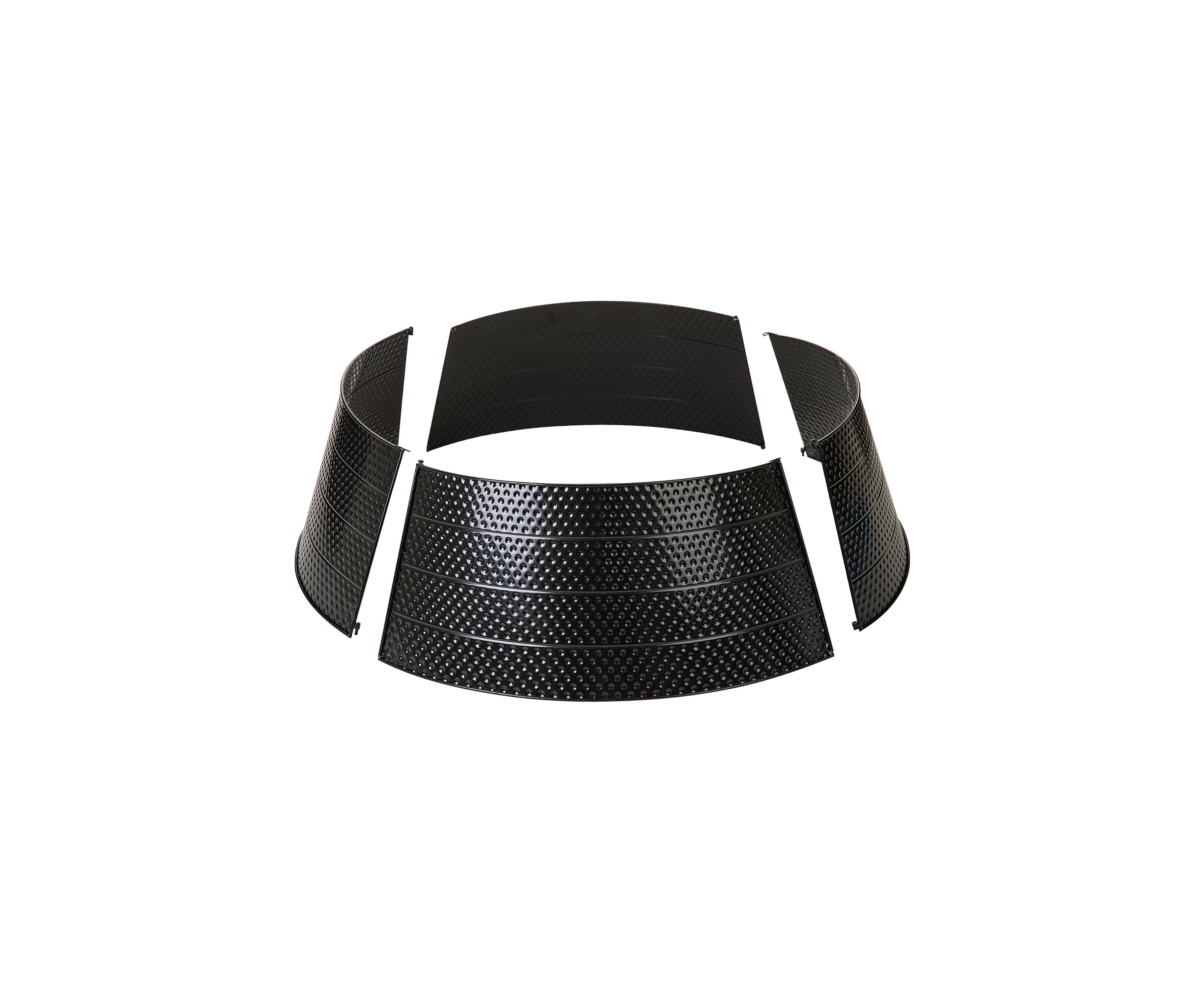 Christmas Black Hammered Metal Tree Collar
