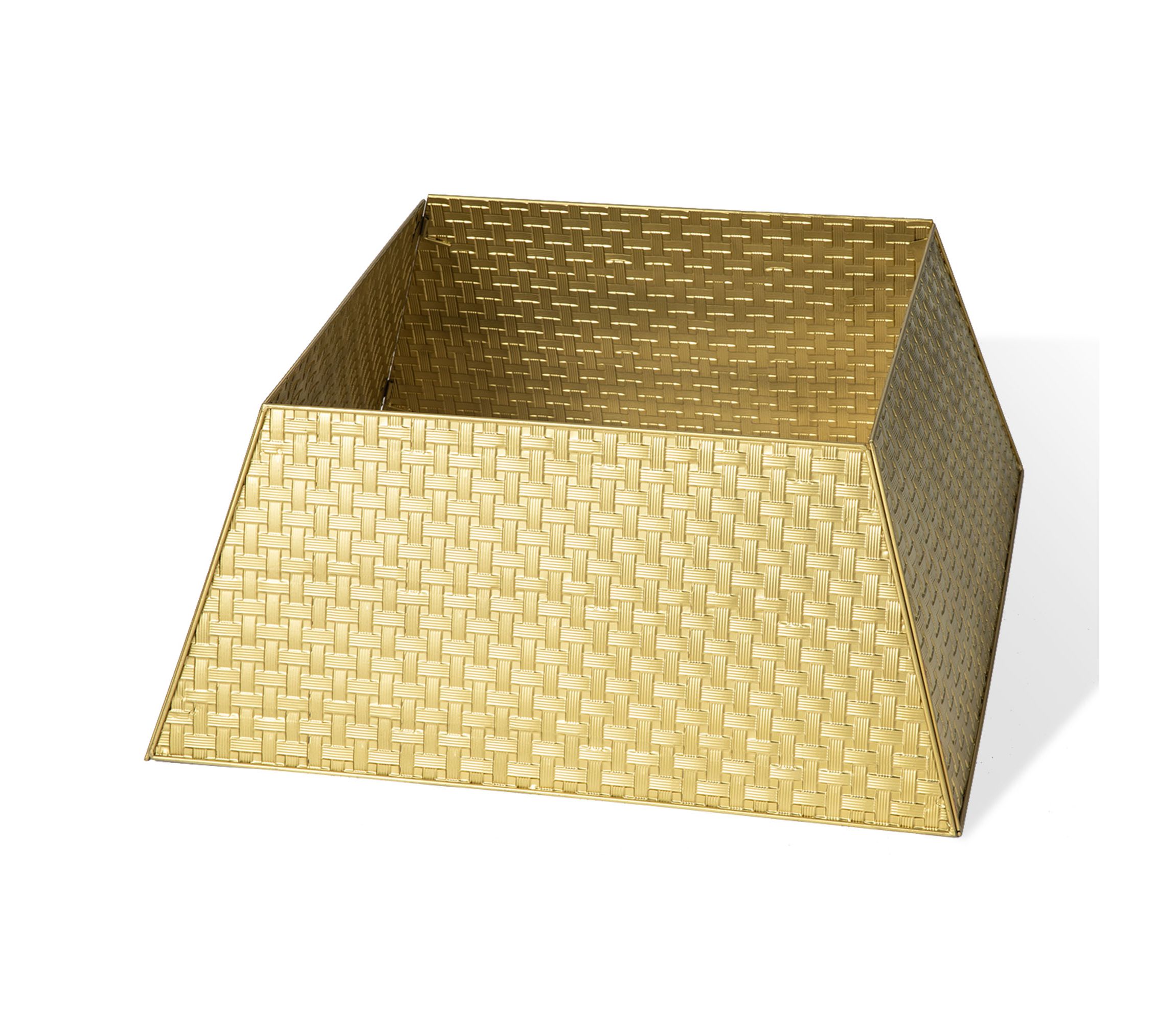 25.75"L Trapezoid Gold Metal Weave Tree Collar (KD)