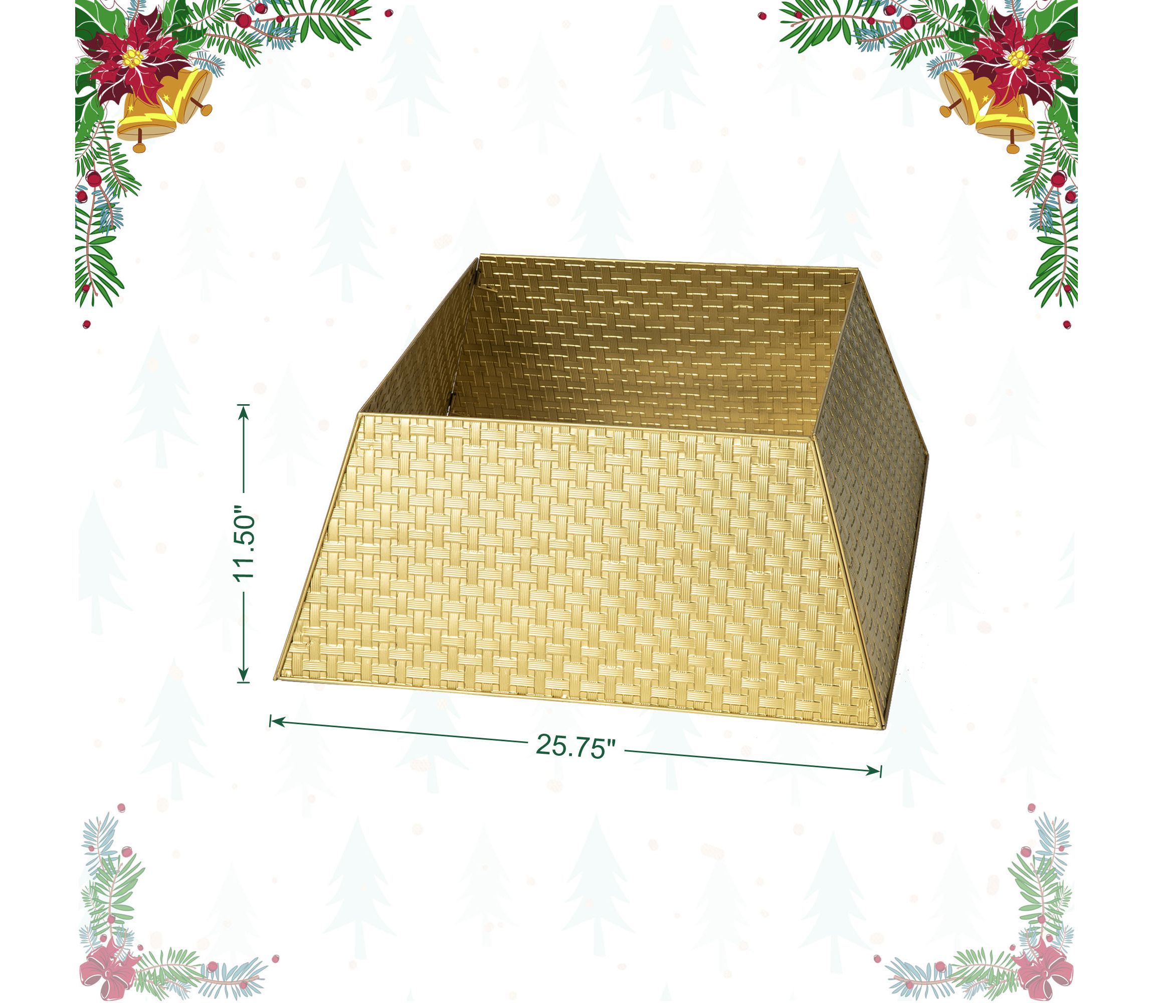 25.75"L Trapezoid Gold Metal Weave Tree Collar (KD)