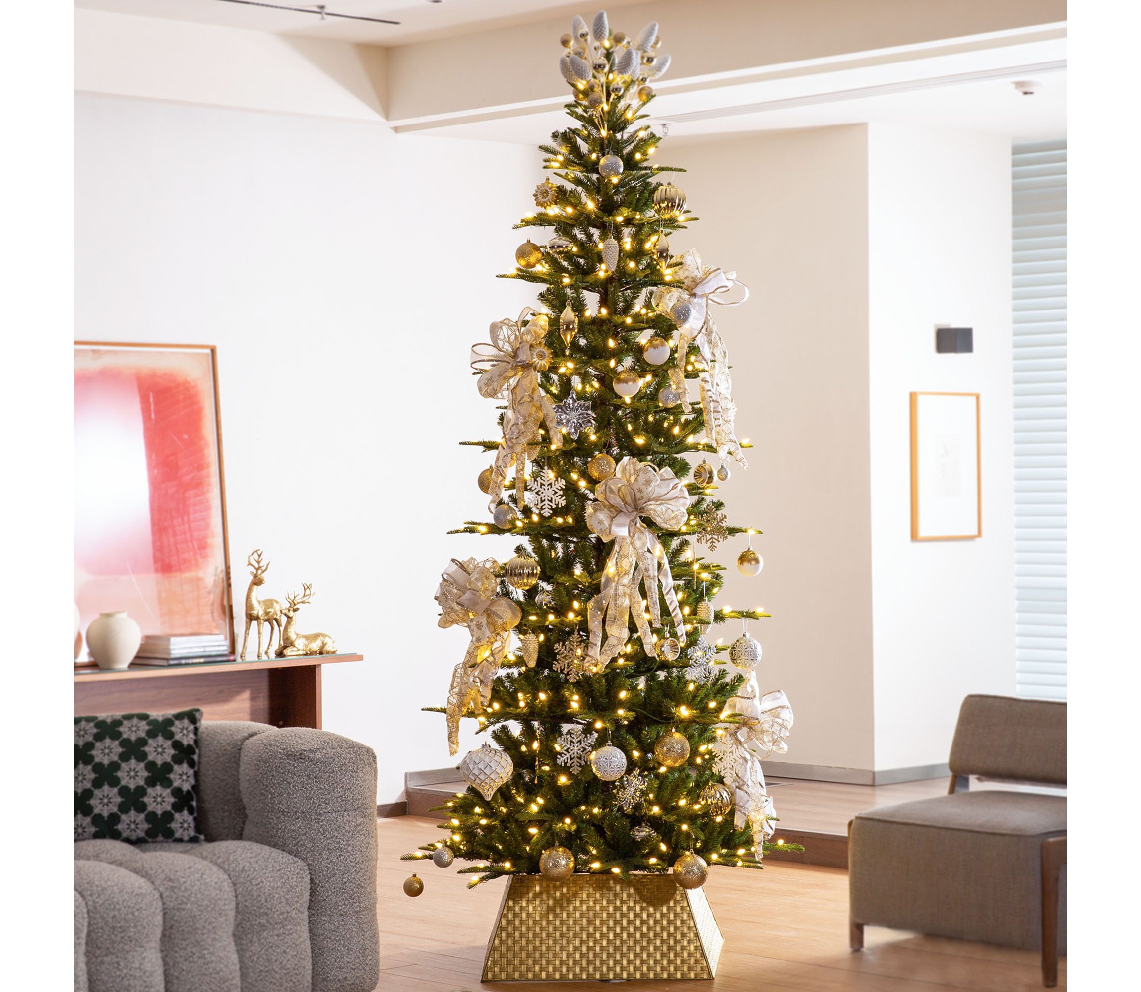 25.75"L Trapezoid Gold Metal Weave Tree Collar (KD)