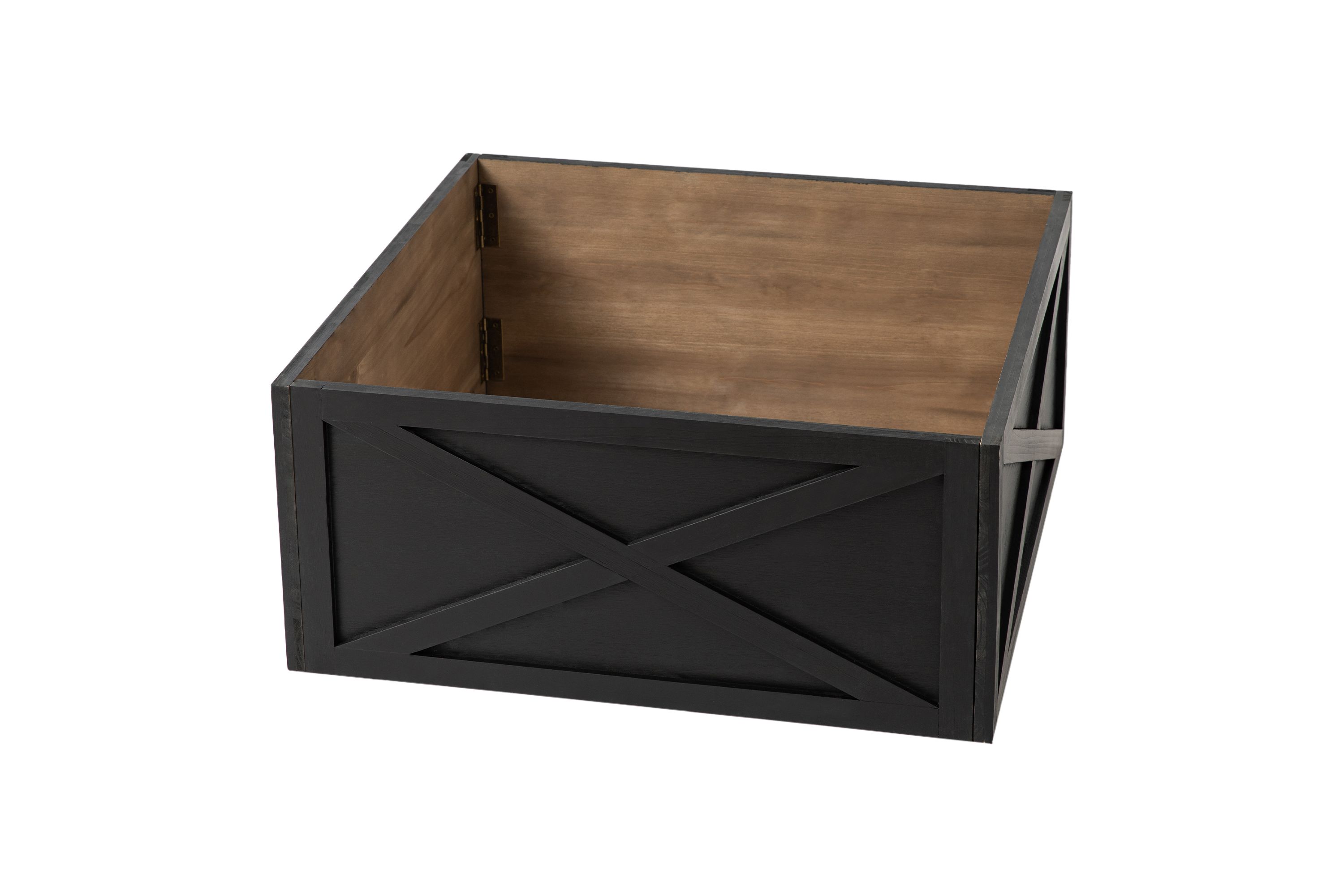 26"L X 26"W Washed Black Wooden Tree Collar(KD)