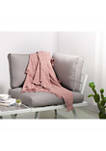 Dusty Pink Grid Cotton Woven Throw