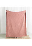 Dusty Pink Grid Cotton Woven Throw