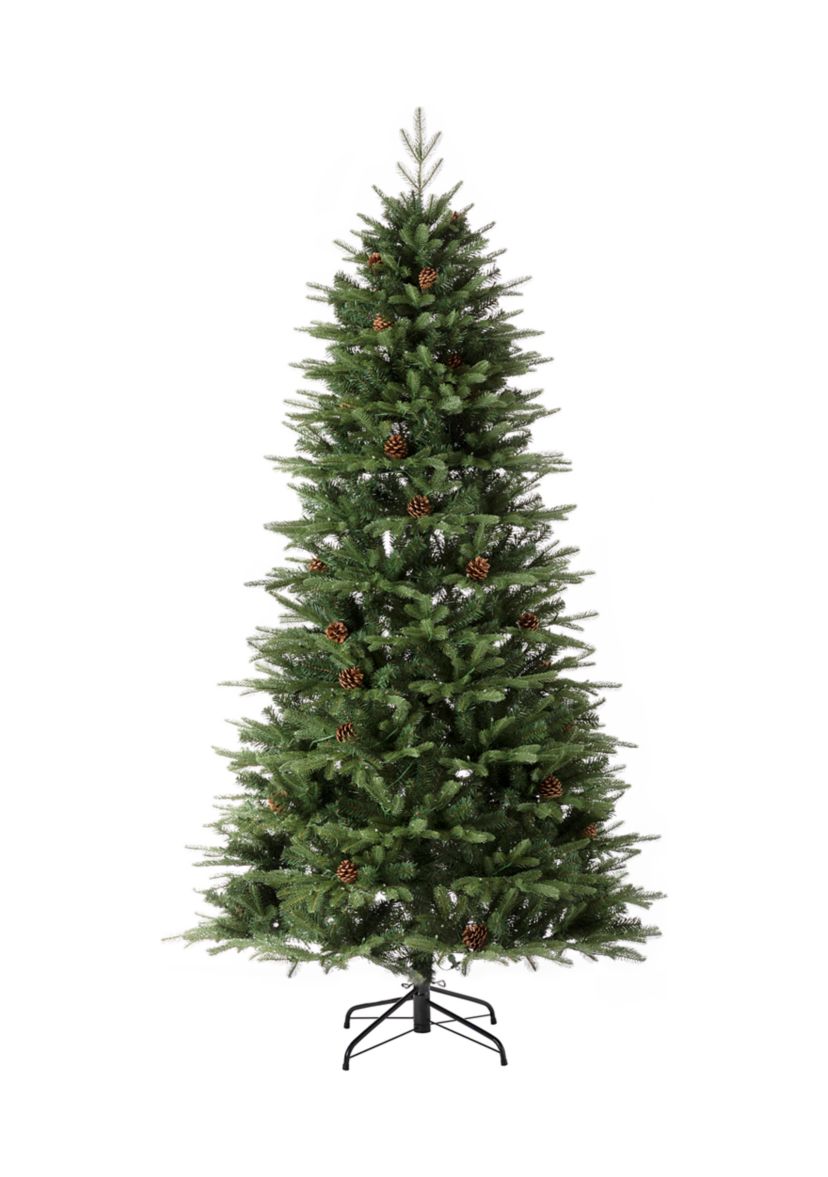 Pre-Lit Green Fir Artificial Christmas Tree with 500 LED Lights, 9 Functional Warm White/Multi-Color, Remote Controller