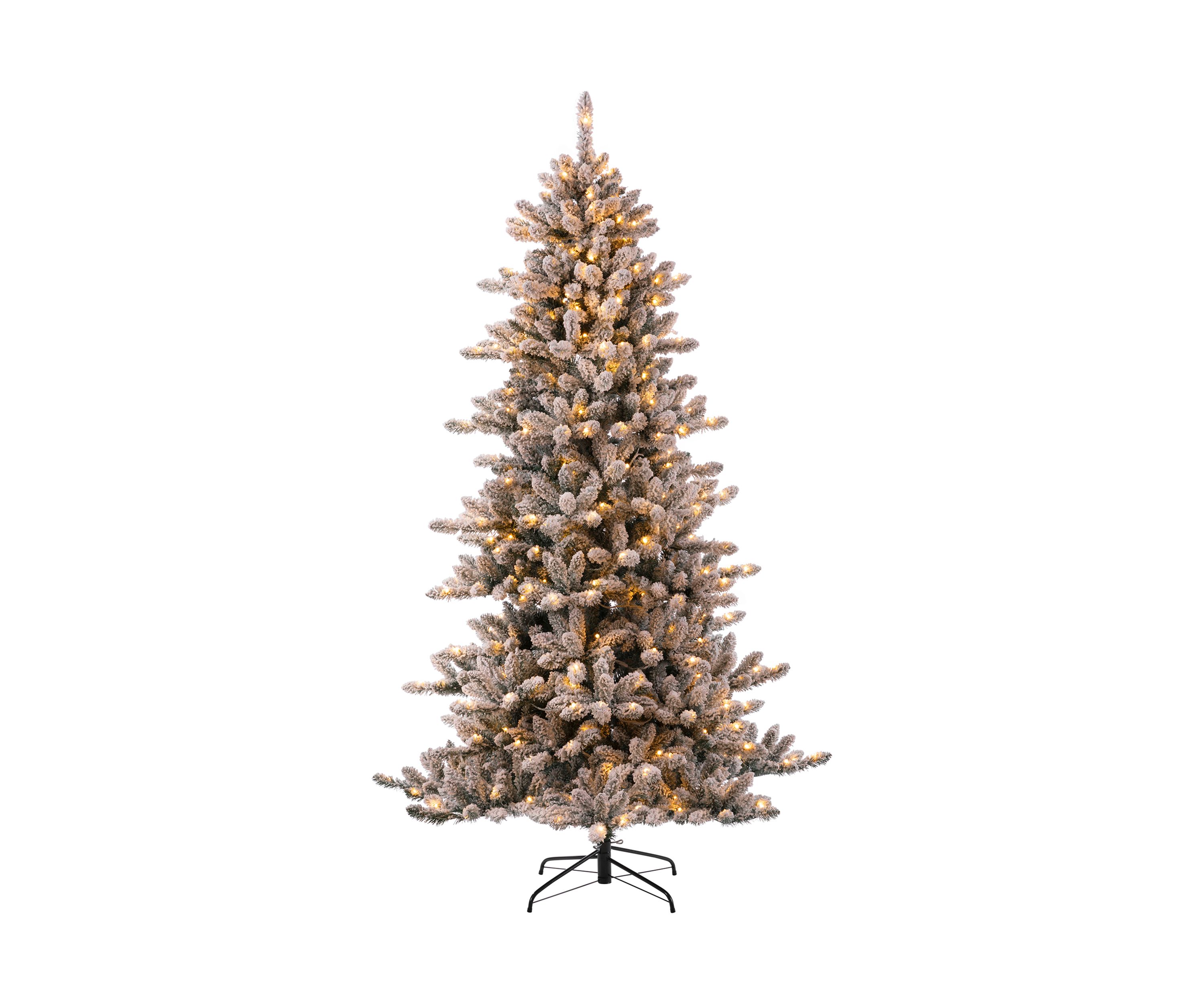 Pre-Lit Snow Flocked Fir Christmas Tree with 400 Warm White Lights
